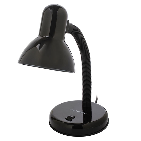 Светильник настольный SONNEN, OU-203, цоколь E27, 40 Вт, для ламп накаливания / КЛЛ / LED, цвет черный, Китай