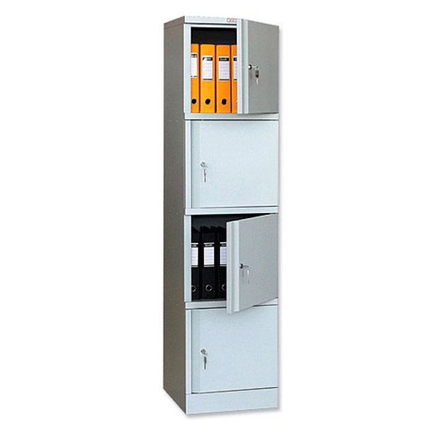 Шкаф для документов офисный, металлический, Практик, AM-1845/4, 183*47,2*45,8 см, отделений 4, 29 кг, разборный