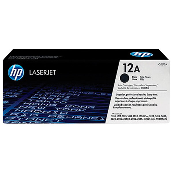 Картридж лазерный HP, Q2612A, оригинальный, цвет черный, для LaserJet 1018/3052/М1005