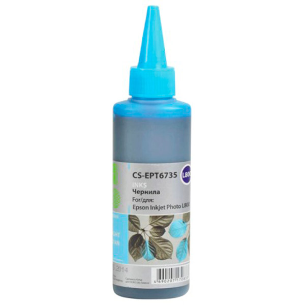 Чернила Cactus, CS-EPT6735, для L800/810/850/1800, цвет светло-голубой, совместимый, Китай