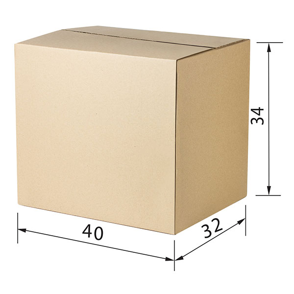 Короб картонный 400*320*340 мм, гофрокартон, Т-23, 3 слоя, профиль B, цвет бурый, Россия