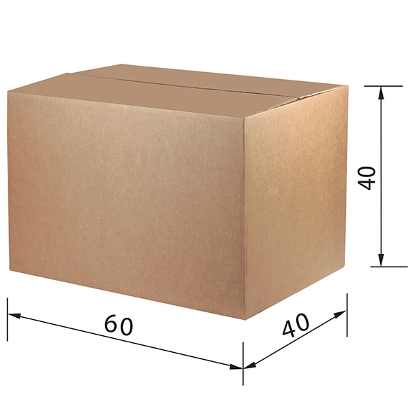 Короб картонный 600*400*400 мм, гофрокартон, Т-24, 3 слоя, профиль C, цвет бурый, Россия