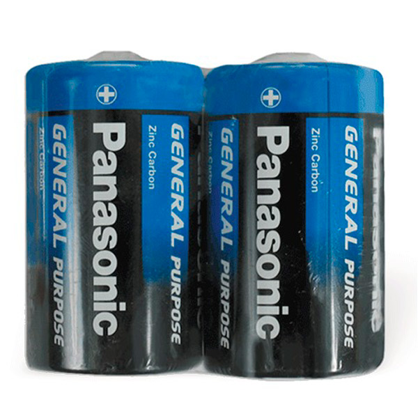 Батарейка D (R20), солевая, Panasonic, в упаковке 2 шт., термопленка, Польша