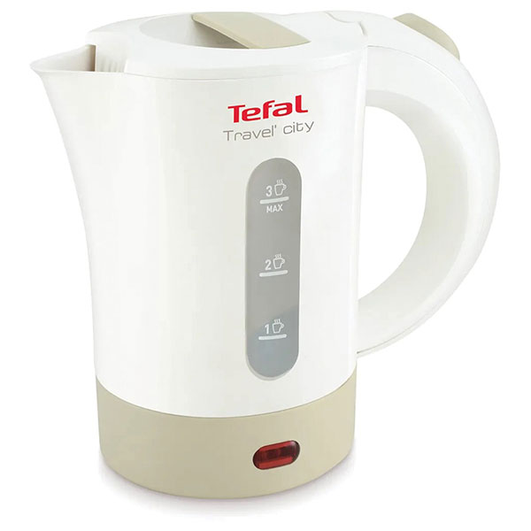 Чайник электрический Tefal, KO120130, 0,5 л,  650 Вт, корпус пластик, белый, + 2 чашки и 2 ложки в комплекте, Китай