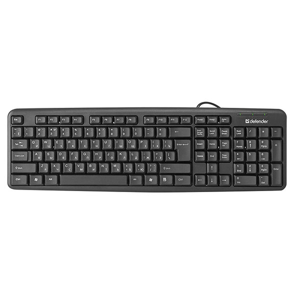 Клавиатура проводная, Defender, Element HB-520, PS/2, 107 клавиш, черно-серый, Китай, 45520