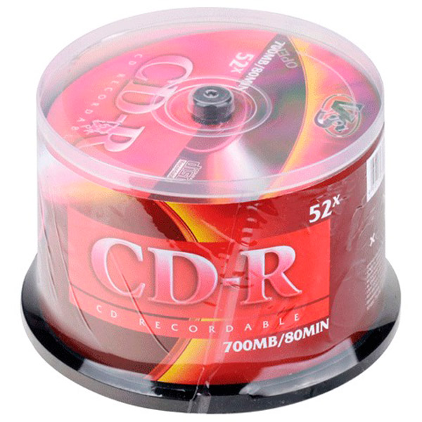 Диск тип CD-R, 0,7 GB, в упаковке 50 шт., VS, скорость записи 52x, cake box, Россия