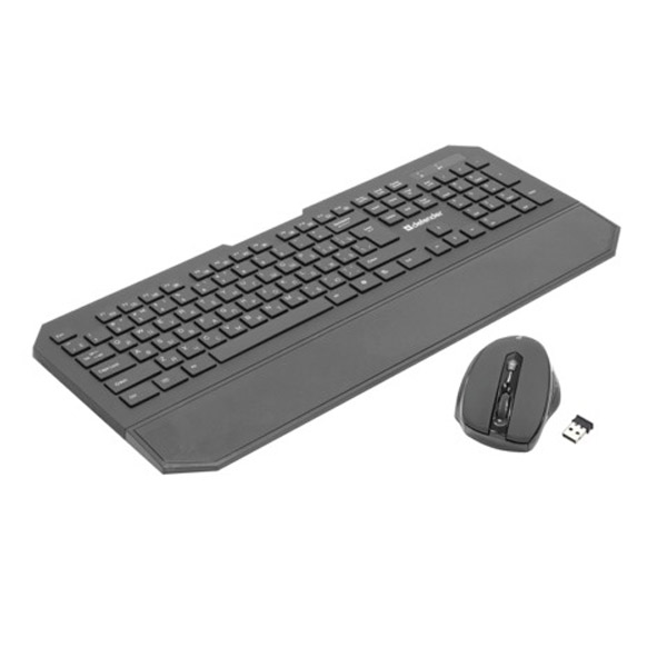 Набор (клавиатура и мышь) беспроводной, Defender, Berkeley C-925, мышь 5 кнопок + 1 колесо-кнопка, клавиатура 105 клавиш, цвет черный, 45925, Китай