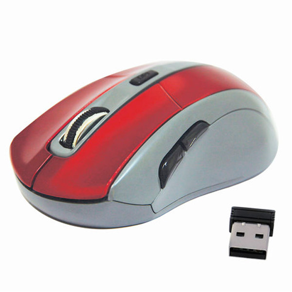 Мышь компьютерная беспроводная, оптическая, Defender, ACCURA MM-965, 52966, usb, 5 кнопок, цвет красный/серый