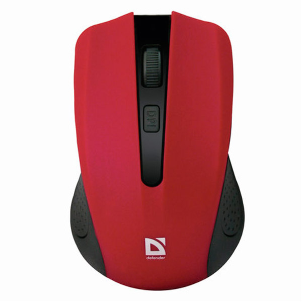 Мышь компьютерная беспроводная, оптическая, Defender, Accura MM-935, 52937, usb, 3 кнопки, цвет красный/черный