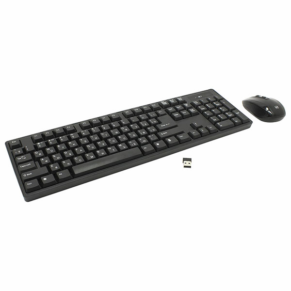 Набор (клавиатура и мышь) беспроводной, DEFENDER #1, C-915, мышь 3 кнопки + 1 колесо-кнопка, клавиатура 104 клавиши, цвет черный, 45915, Китай