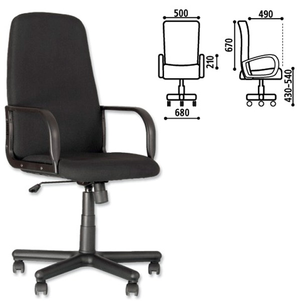 Кресло для руководителя NOWY STYL, "Diplomat", цвет черный, ткань, Россия
