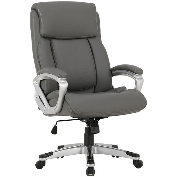 Кресло для руководителя BRABIX, PREMIUM "Level EX-527", цвет серый, кожа рециклированная, Китай