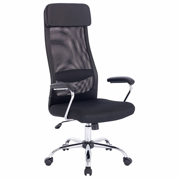 Кресло для руководителя BRABIX, "Flight EX-540", цвет черный, ткань/сетка/экокожа, Китай