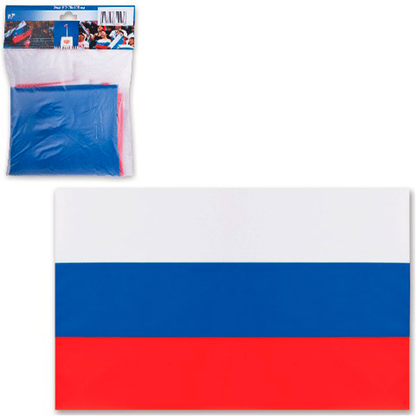 Флаг триколор РФ, 105*70 см, синтетический шелк, Россия