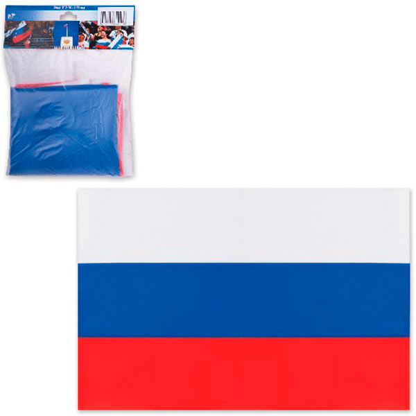 Флаг триколор РФ, 90*135 см, синтетический шелк, Россия