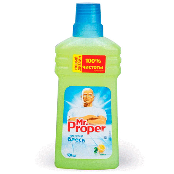 Средство моющее для мытья полов и стен, Mr. Proper,  500 мл, аром. лимон, Россия