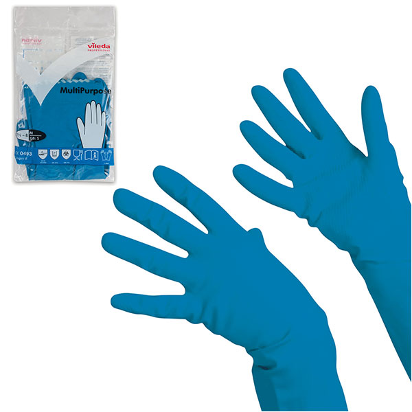 Перчатки р-р M, Vileda Professional, цвет синий, комплект 1 пара, 100753, Малайзия