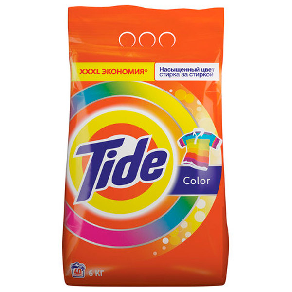 Стиральный порошок Tide, автомат,  6,0 кг, "Color", Россия