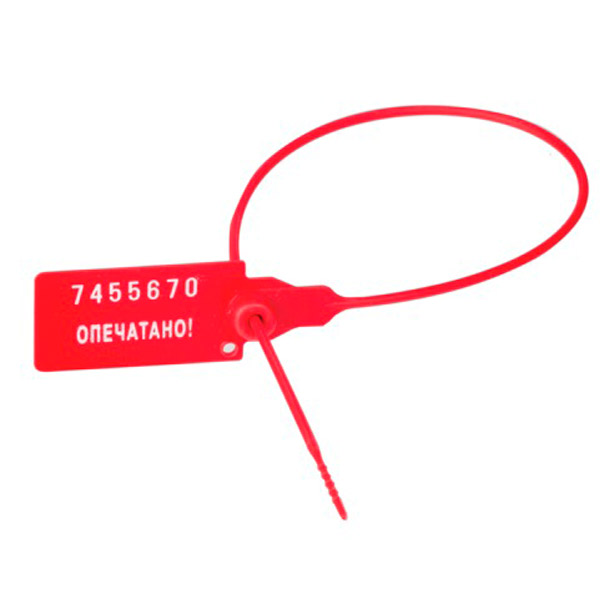 Пломба пластиковая, комплект 50 шт., цвет красный, 320 мм, Россия