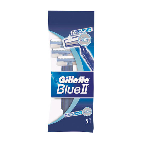 Бритва одноразовая GILLETTE, "Blue 2", в упаковке 5 шт., для мужчин, Россия