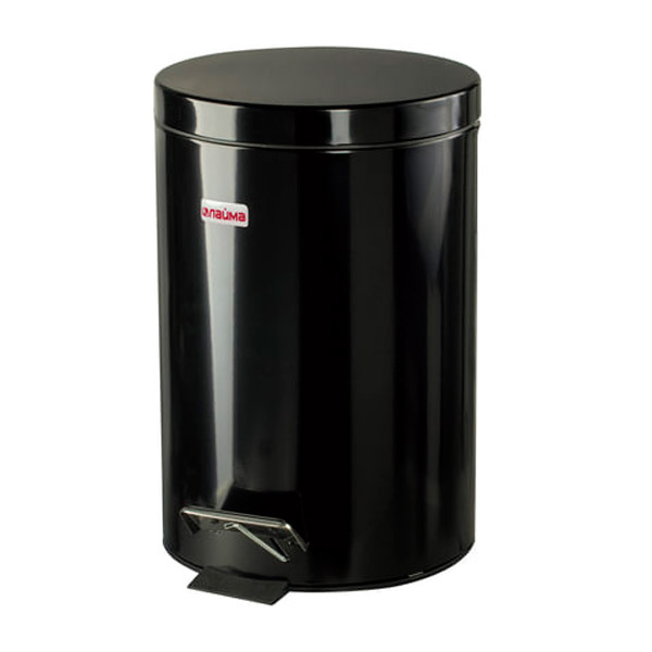 Контейнер для мусора с педалью 12 литров, цвет черный, ЛАЙМА, "Classic", металл, Китай