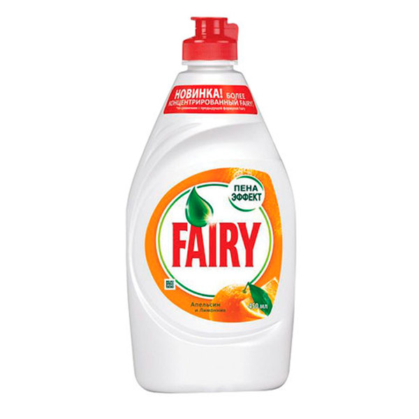 Средство для мытья посуды Fairy, "Апельсин и лимонник", 450 мл, аром. цитрус, жидкость
