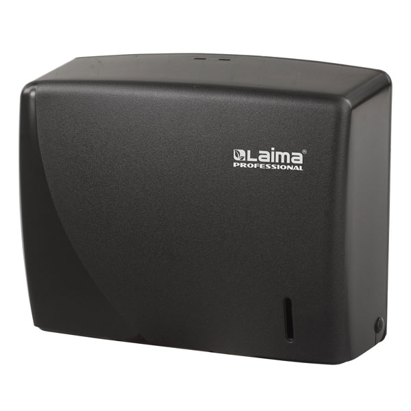 Диспенсер H2 для листовых полотенец LAIMA PROFESSIONAL ORIGINAL, Z-слож., ABS-пластик, черный