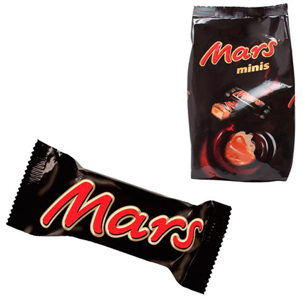 Батончик шоколадный, Mars, "Minis", комплект в упаковке мультипак, вес 182 г, Россия