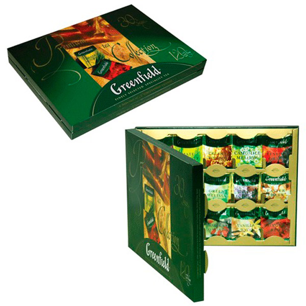 Чай пакетированный Greenfield, "Premium tea Collection", ассорти 30 вкусов, 120 пакетиков по 2 г, Россия