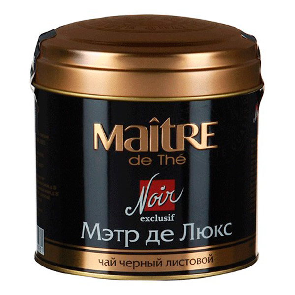 Чай листовой вес 100 г, Maitre, "Мэтр де Люкс", черный, классический, Россия, бар165р