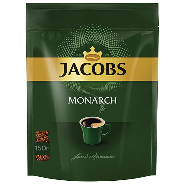 Кофе растворимый, Jacobs, вес  150 г, сублимированный, упаковка мягкая упаковка, Россия