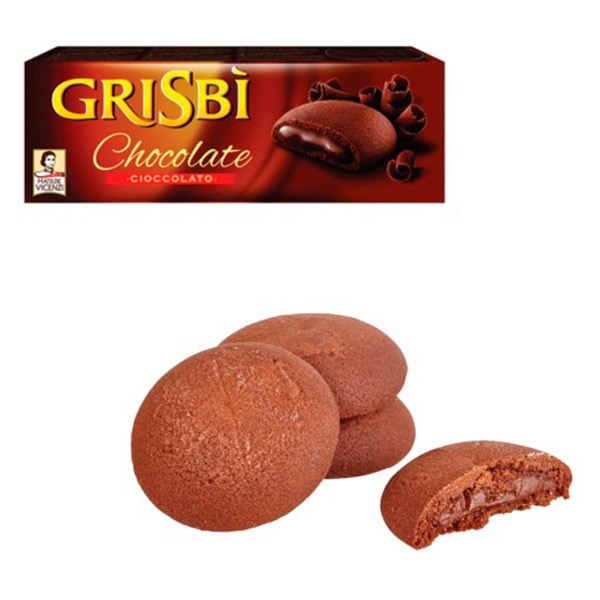 Печенье GRISBI, "Chocolate", с начинкой из шоколадного крема, хрустящее, вес  150 г, Италия