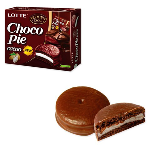 Пирожные Lotte, "Choco Pie Cacao", суфле, глазурь, вес 336 г, Россия