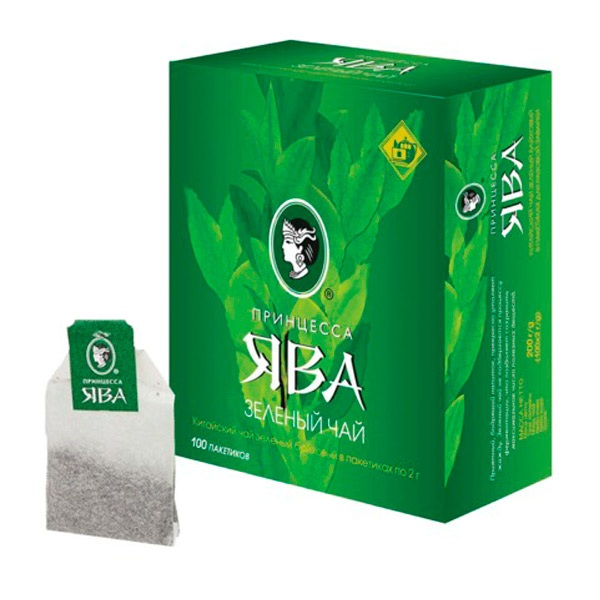 Чай пакетированный Принцесса Ява, зеленый, 100 пакетиков по 2 г, Россия, 0880-18