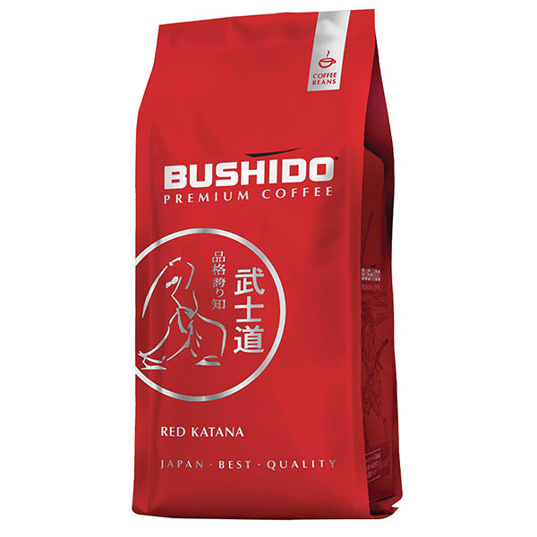 Кофе в зернах Bushido, "Red Katana", вес 1000 г, 100% Арабика, Нидерланды