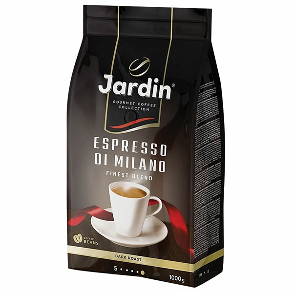 Кофе в зернах Jardin, "Espresso di Milano", вес 1000 г, 50% Арабика, 50% Робуста, Россия