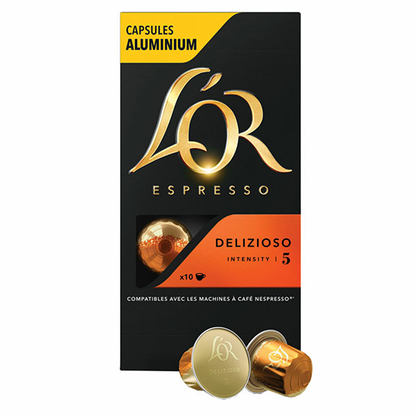 Капсулы для кофемашин L'OR, "Espresso Delizioso", комплект 10 шт., по 5,2 г, Франция