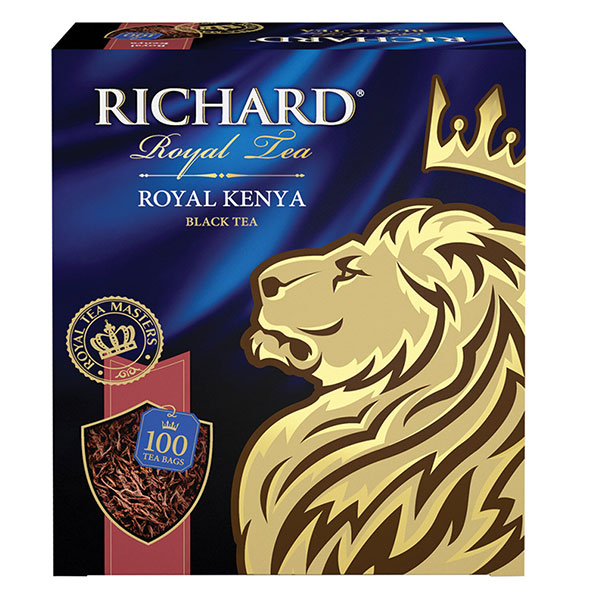 Чай пакетированный RICHARD, "Royal Kenya", черный кенийский, 100 пакетиков по 2 г, Россия, 100438