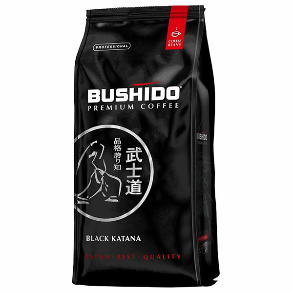Кофе в зернах Bushido, "Black Katana", вес 1000 г, 100% Арабика, Нидерланды