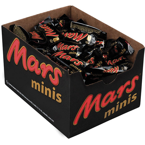 Конфеты шоколадные, Mars, Minis, вес 1000 г, упаковка картонная коробка, Россия