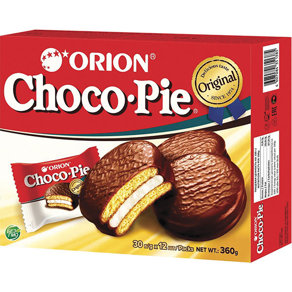 Пирожные ORION, "Choco Pie Original", суфле, глазурь, вес 360 г, Россия