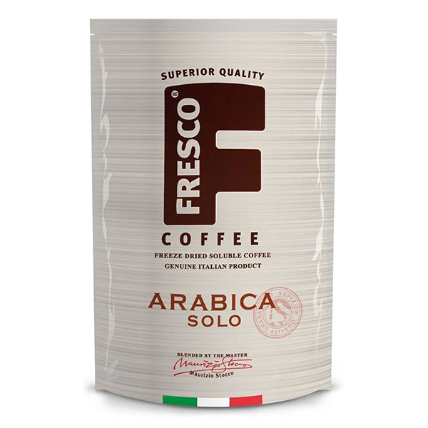 Кофе растворимый, FRESCO, "Arabica Solo", вес  190 г, сублимированный, упаковка мягкая упаковка, Россия