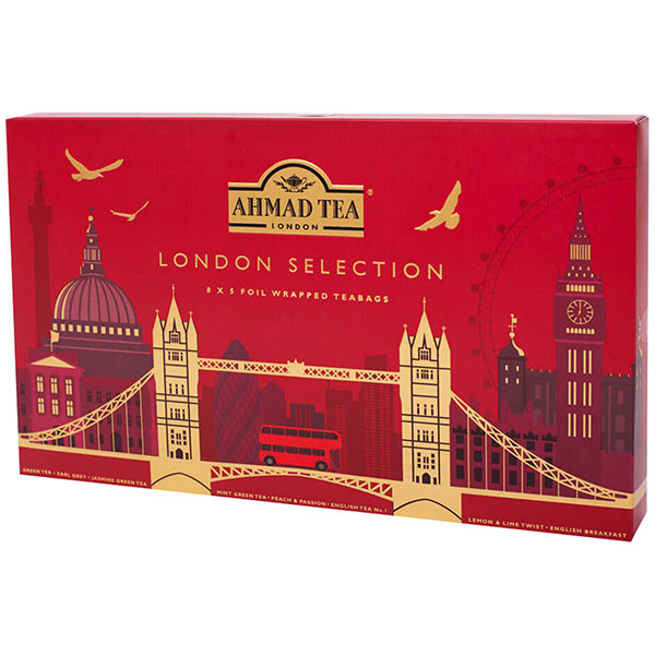 Чай пакетированный Ahmad Tea, "London Selection", ассорти  8 вкусов,  40 пакетиков по 2 г, Россия, N073