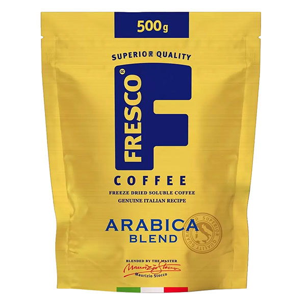 Кофе растворимый, FRESCO, "Arabica Blend", вес  500 г, сублимированный, упаковка мягкая упаковка, Россия