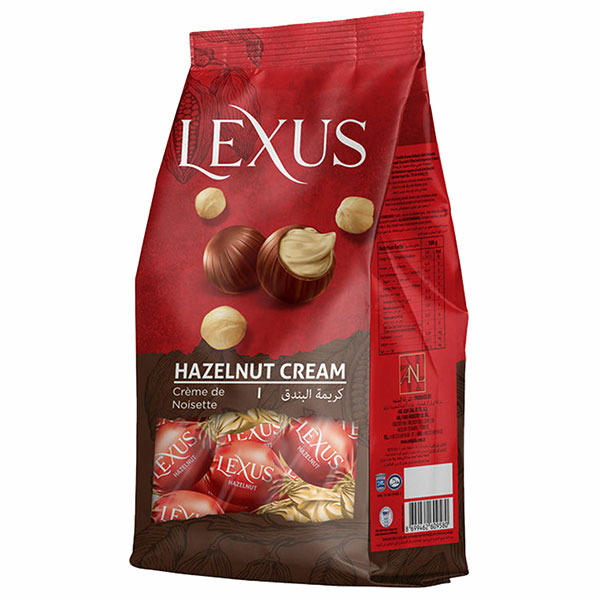Конфеты шоколадные, LEXUS, "Hazelnut", с молочным шоколадом и ореховым кремом, вес  200 г, упаковка флоу-пак, Турция