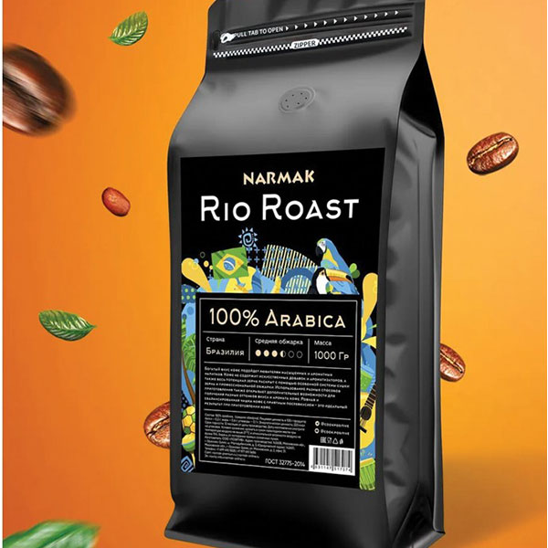 Кофе в зернах NARMAK, "Rio Roast", вес 1000 г, 100% Арабика, Россия