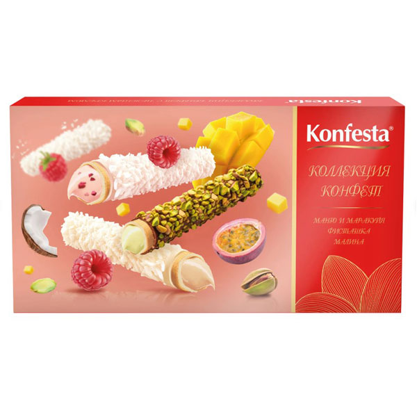 Конфеты глазированные KONFESTA, ассорти вкусов с манго, малиной, фисташкой, 150 г