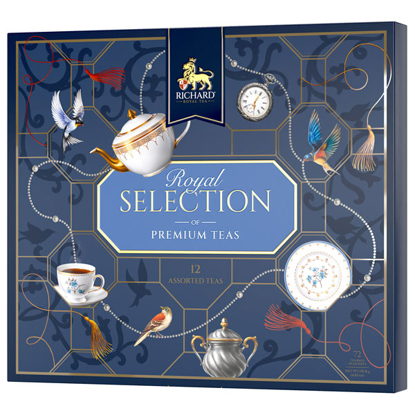 Чай RICHARD "Royal Selection of Premium Teas", ассорти 12 вкусов, НАБОР 72 пакетика, 102819
