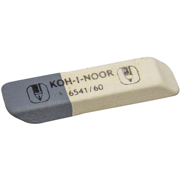 Ластик Koh-I-Noor, "Sanpearl" 60, натуральный каучук, 57*14*8 мм, ластик комбинированный, цвет белый/серый, Чешская Республика
