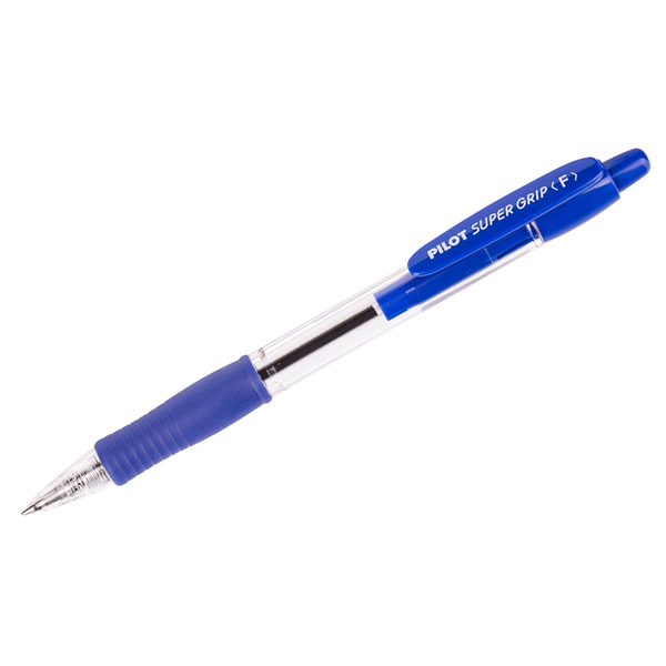 Ручка шариковая автоматическая Pilot, "Super Grip", BPGP-10R-F, цвет чернил синий, толщина линии письма 0,32 мм, прозрачный, Япония